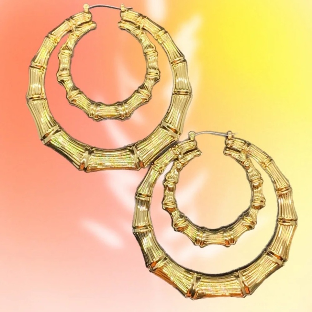 14k gold plated hoops